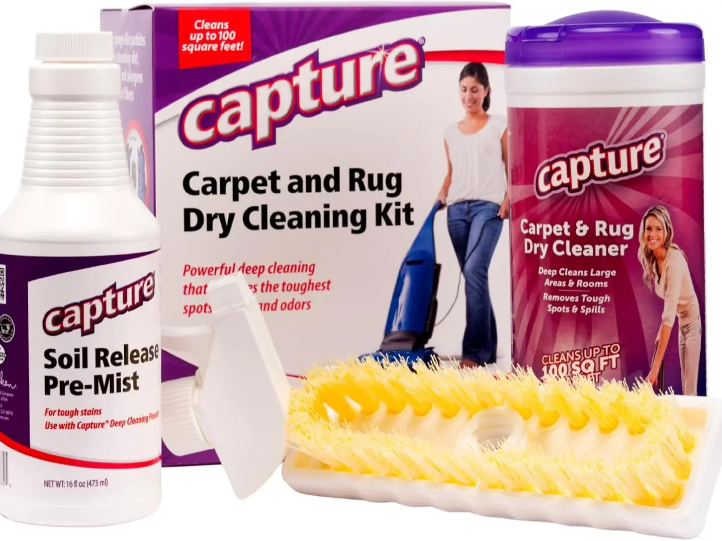 Capture Carpet Total Care Kit 100 Dry Rug Powder Cleaner with Pre Mist Spray