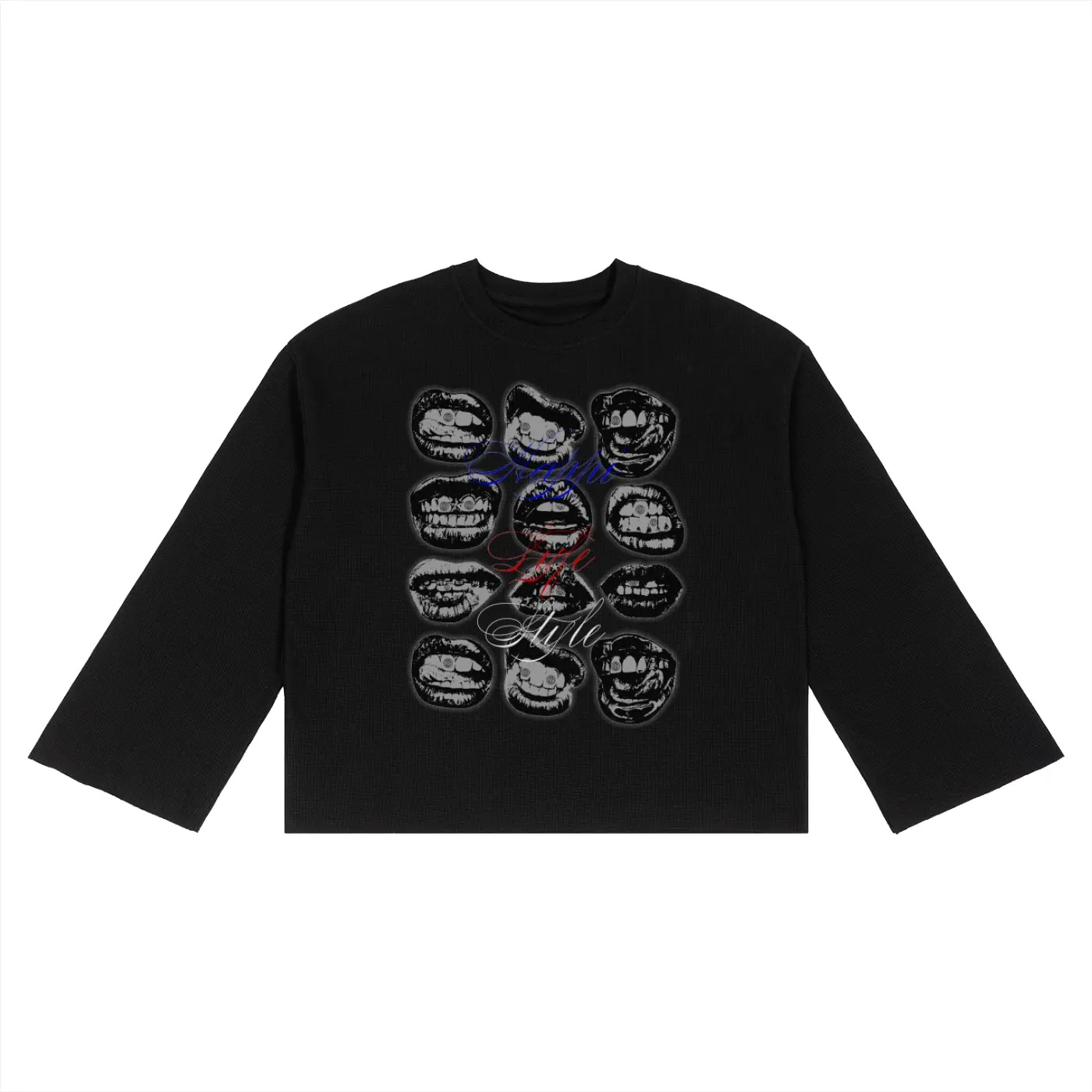 Unisex Waffle Raw Edge T-Shirt