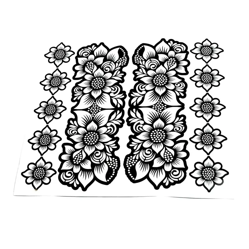 Henna Stencil with Backhand & Finger Design for Temporary Tattoos, Easy Placement Body Art Template for Glitter Tattoos & Better Adherence, Single Item, Clean Hands, Henna Stencil Placement, Hand/Finger, Sparkly Glitter Tattoos