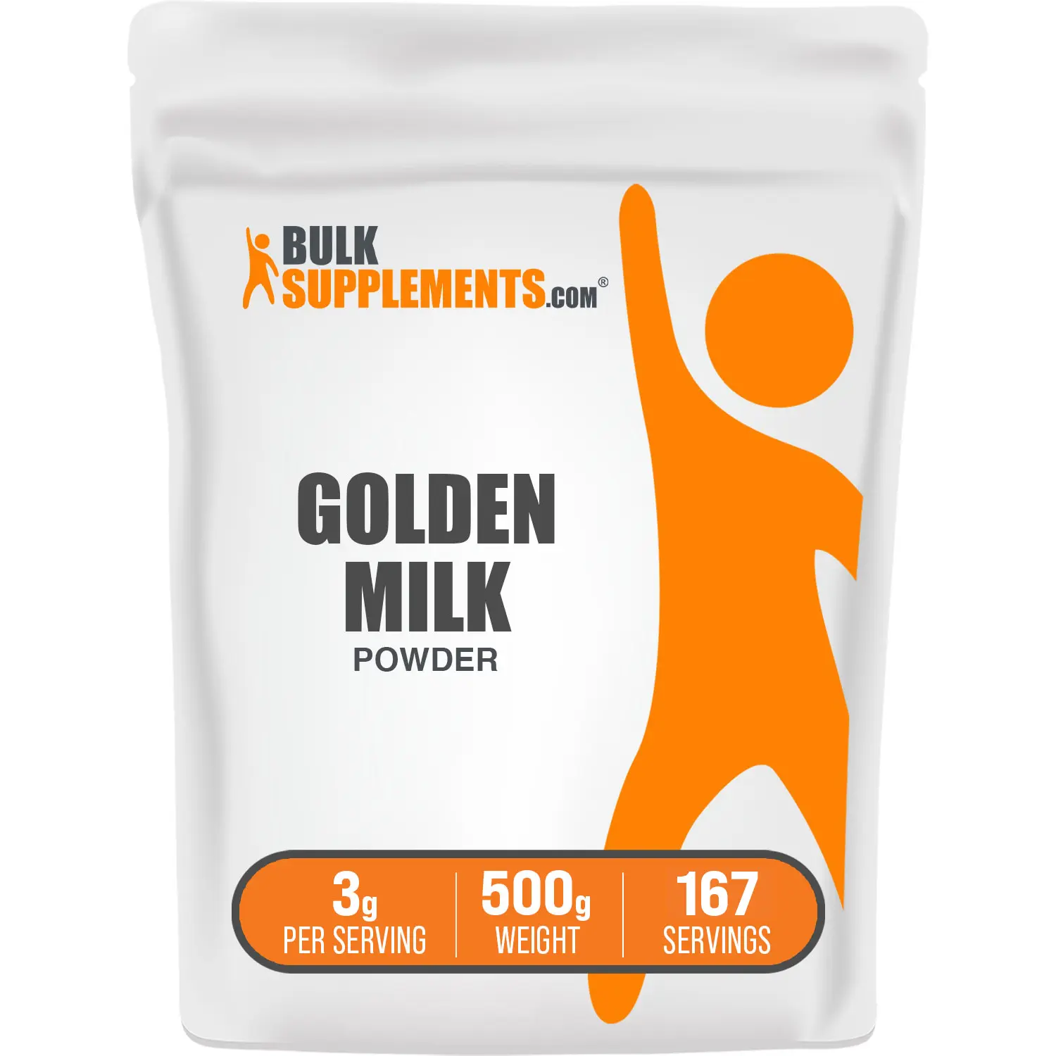 BulkSupplements Traditional Golden Milk Powder - 500g Container, 3g Per Serving Wellness Supplement, Sugar Free, Gluten Free, 1 tsp with Water or Milk, Comforting Taste