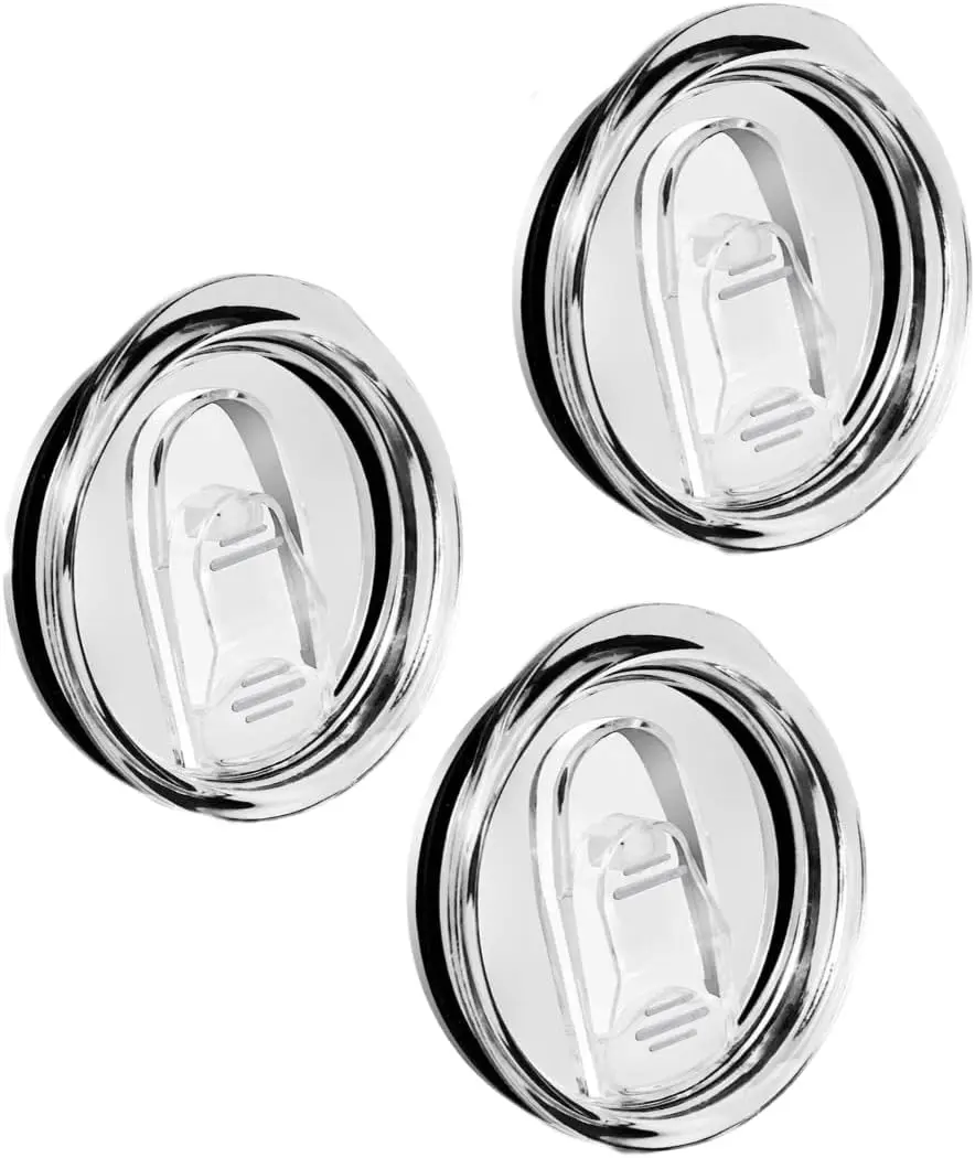 3-Pack Transparent 20oz Plastic Straw Spout Lids with Sliding Hole, Spill-Proof BPA-Free for Safer Sipping Replacement Covers, 2.76" Fit for Mouth Cups Compatible with YETI Rambler & More Tumblers