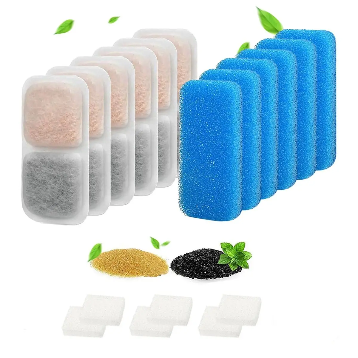 Cat Fountain Water Filter, 6/12pcs/set Cat Fountain Replacement Filter Element, Activated Carbon Ion Resin Multi-layer Filtration System