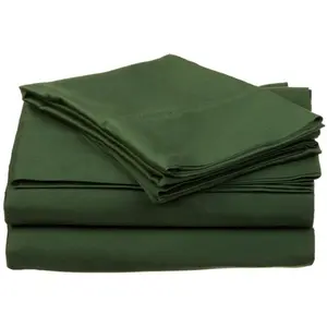 400 Thread Count Egyptian Cotton Olympic Queen Sheet Set Solid Hunter Green