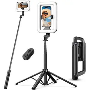 Selfie Ring Light with 72" Tripod Stand - Extendable Selfie Stick with Light for Phone, Live Streaing, akeup, Travel, Gaing, Video, Includes Phone Holder& USB-C