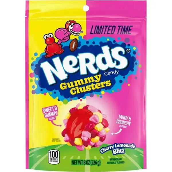 Nerds Cherry Lemonade Flavor Crunchy Gummy Clusters Candies - Sweet, Tangy, Bite-Sized Chewy Snack Bag
