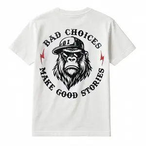BAD CHOICES MAKE GOOD STORIES Chimpanzee Print Men's T-shirt Short sleeve