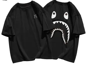 Oversized Graphic T-Shirt Shark  Back Print Unisex Streetwear Tee Shirt