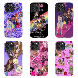 B-Bratz Doll-Themed Hard Phone Case: Featuring a Y2K aesthetic and trendy, stylish design. Compatible with the iPhone 11–17 Pro Max/Plus series and Samsung Galaxy S23– series. Boasts durable, drop-resistant properties, offering robust protection and wear