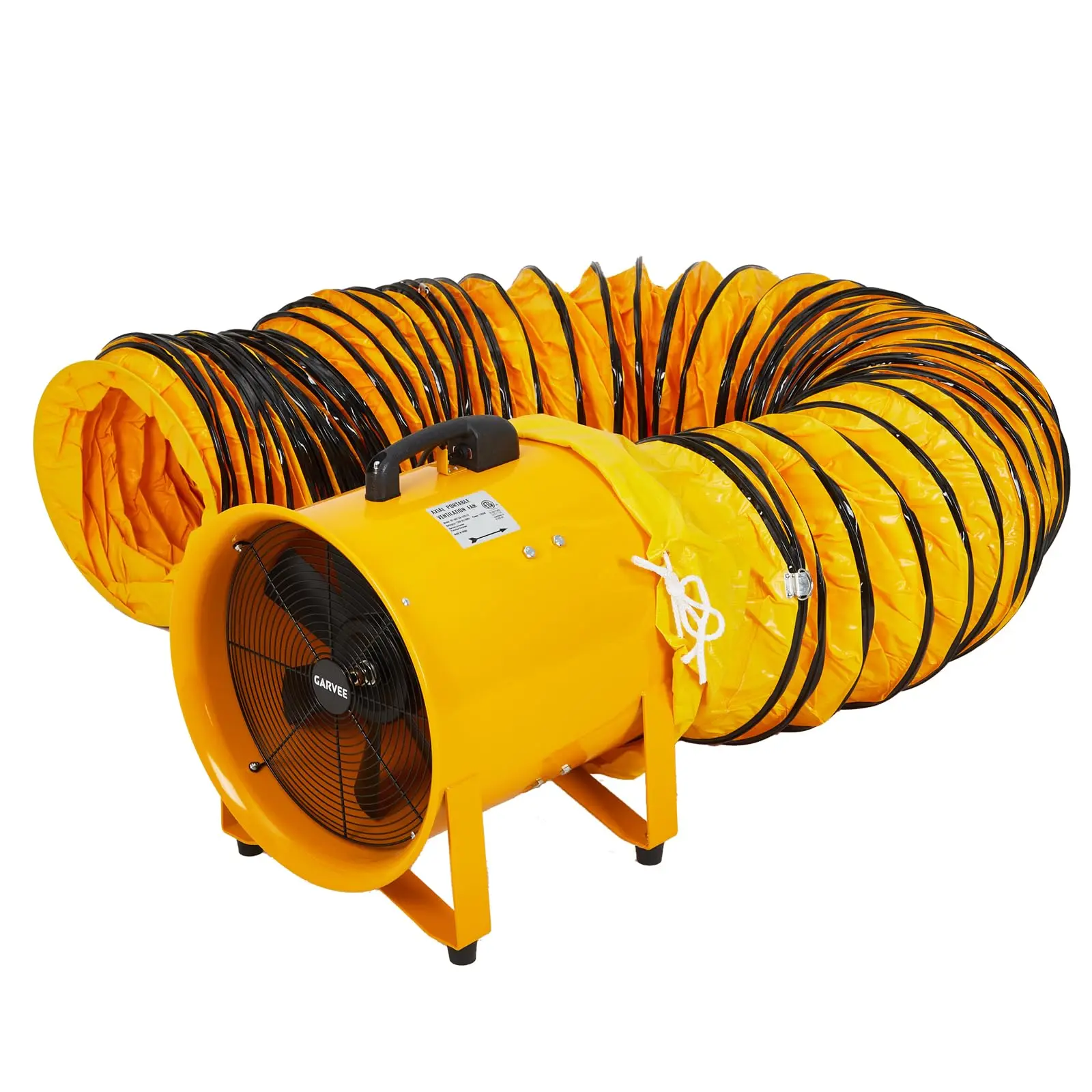 16 Inch Heavy Duty Utility Blower Fan, 3500 CFM High Velocity Portable Industrial Exhaust Fan, 2-Speed Adjustable with 32ft Vinyl Hose - Ideal for Crawl Spaces, Attics, Basements, Workshops