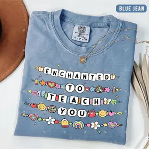 Comfort Colors Teacher TShirt, Teacher Friendship Bracelet TShirt,Teacher Appreciation Gifts, Back to School, Enchanted to Teach