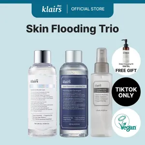 [Dear Klairs] Skin Flooding Trio, Panthenol Green Tea Mist, Supple Prep Unscented Moisturize Toner, Vitamin Vegan PDRN Toner, Korean Skincare Evening Calming