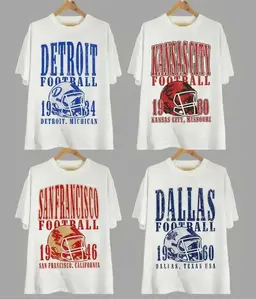 Vintage All Teams Football T-Shirt, Gildan 5000 Unisex Crewneck Sport Tee, Classic Football Fan Shirt, Menswear Top