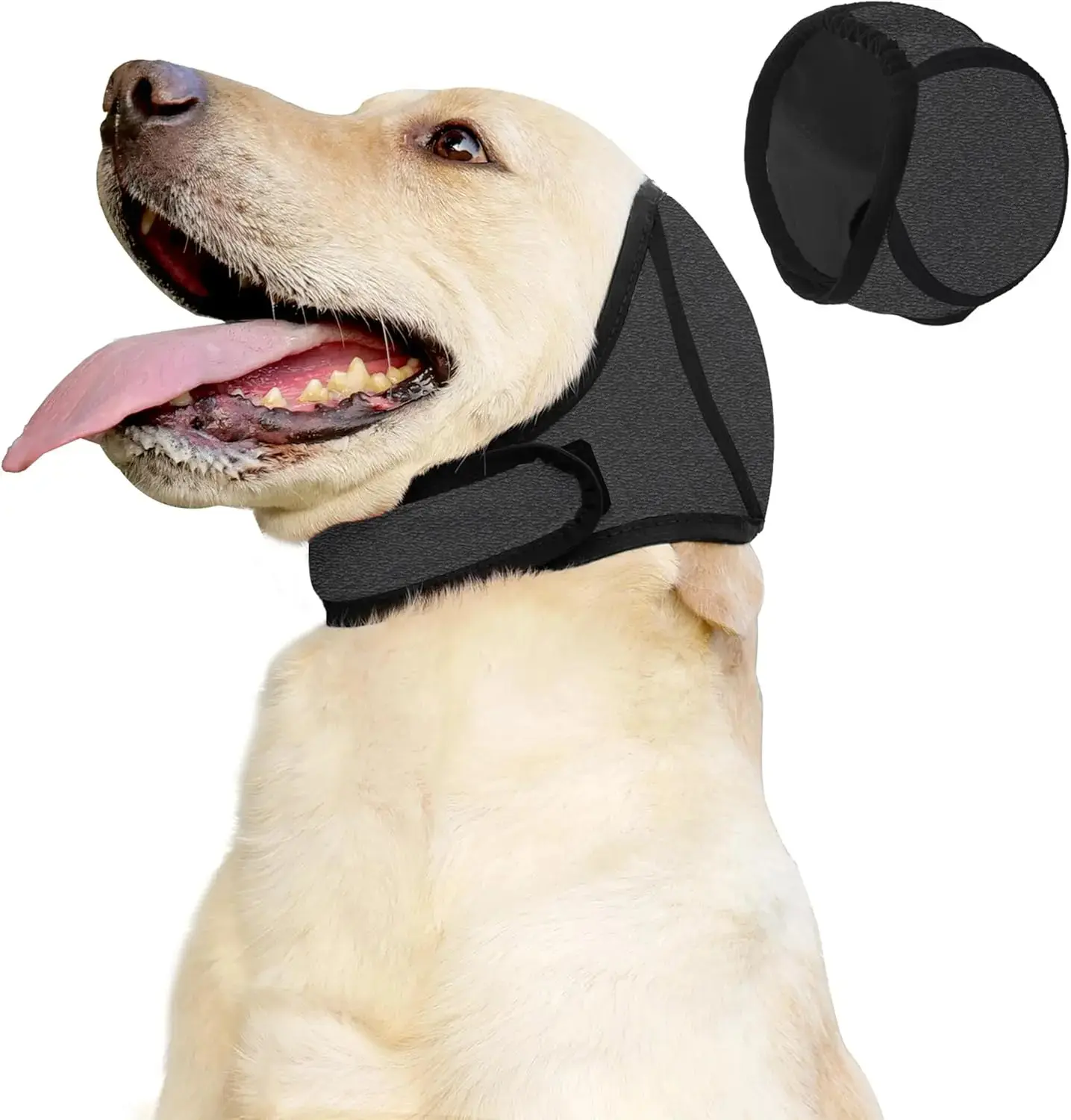 Dog Calming Hoodie Ear Wraps for Dogs, Waterproof Dogs Swim Cap, Pet Ear Cover Muffs for Anxiety Relief Noise Cancelling, Doggy Head Warp Ear Protection for Hematoma Fireworks Bath Swim Blow（Grey)