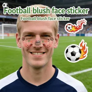 8 Pcs Football Blush Face Stickers, Colorful Painted, Usa Mexico World Cup Stadium, Cheering Viewer Waterproof Tattoo Stickers