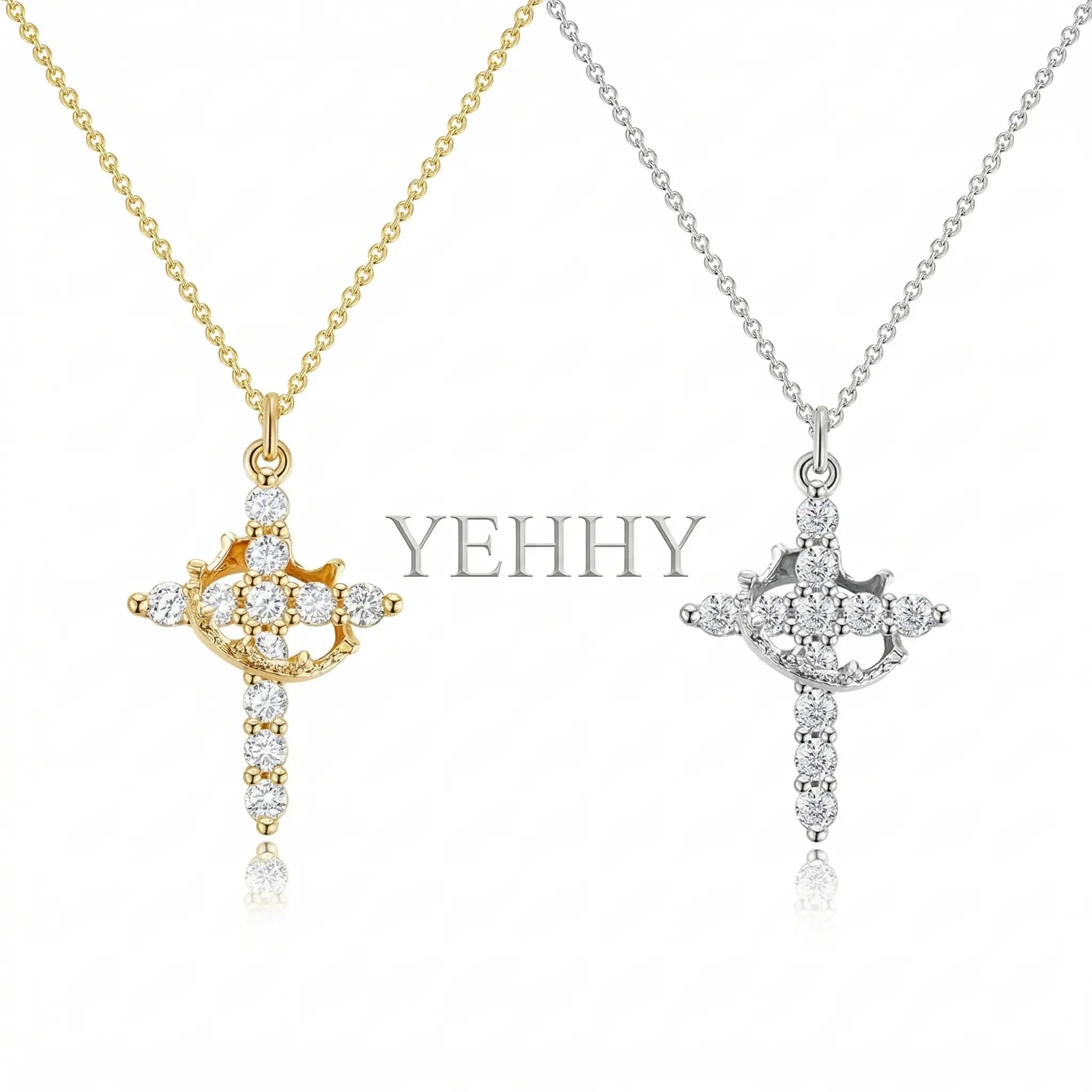 Couple's 2-Piece Jewelry Set with Rotating Cross, Unisex Stylish Accessories, Meaningful Gifts, Crucifix Necklaces, Two Piece Set, Cross Necklaces