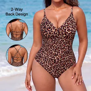 [Size Up for Best Fit] Lilylove Sculpting One Piece Swimsuit Ruched Cross-Front Tummy Control Slimming Snatched Waist Plus Size Friendly Shaping Bathing Suit Women's Swimwear Beach SummerVibes SwimWeek