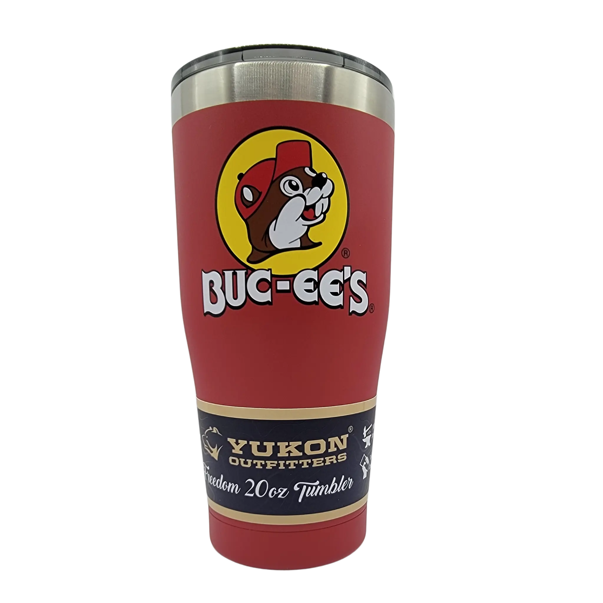 Buc-ee's 20 Ounce Red Stainless Steel Tumbler With Bucky the Beaver, Double Wall Vacuum Insulated