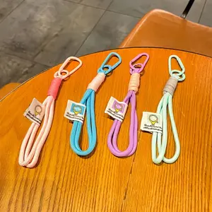 4/6/15pcs Colorful Climbing Carabiner Lanyards, Nylon Braided Rope, Multi-Function Keychain, Phone Strap, Random Colors
