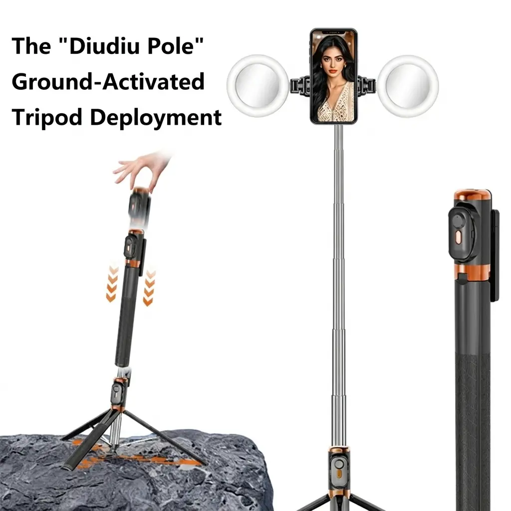 67" Multifunctional Wireless Selfie Stick with 2pcs Light, Portable Selfie Tripod with Remote Control, Universal Portable Selfie Stick for Phone2026