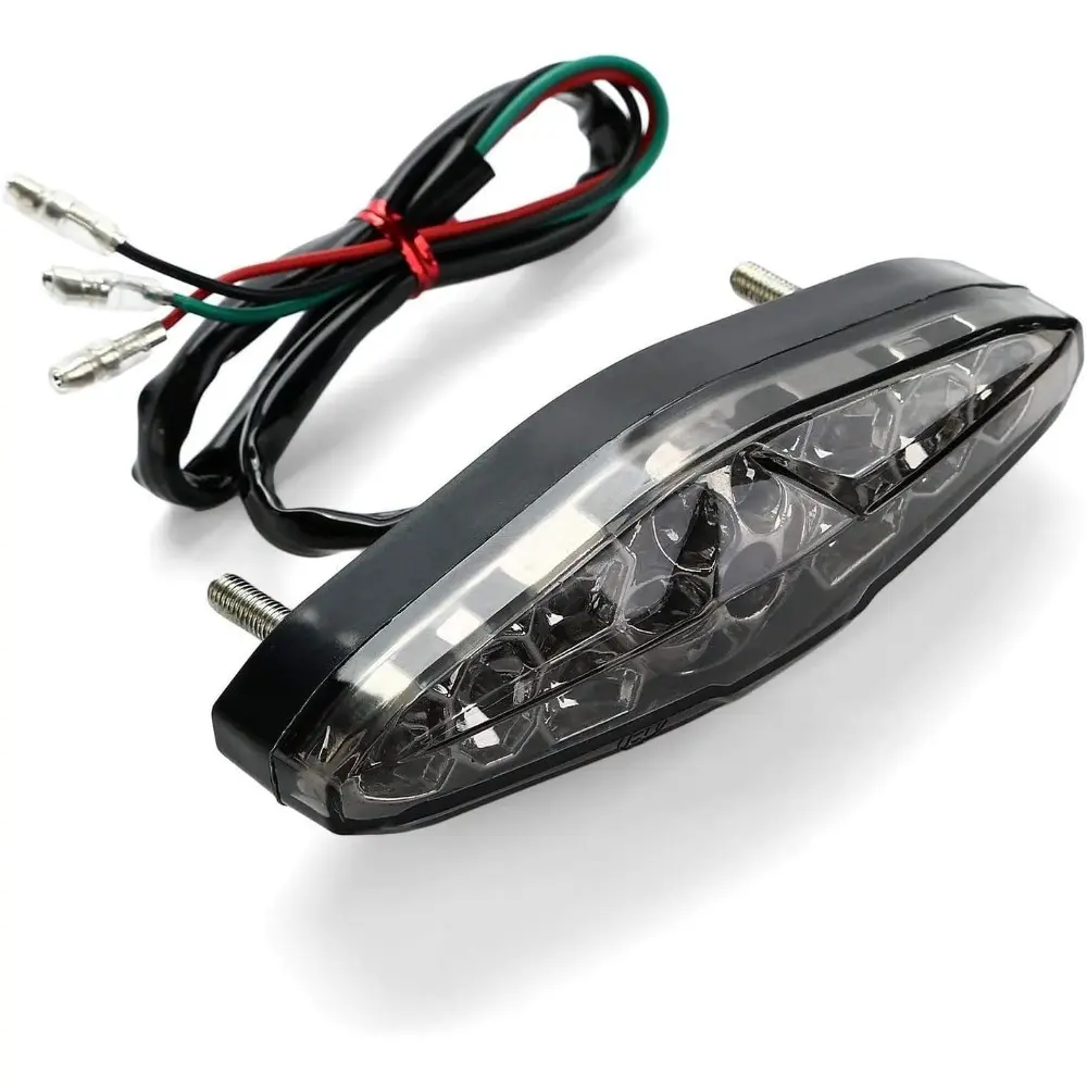 12V Universal Motorcycle LED Brake/Tail/Run Light - Motorcycle Parts for Motorbike, Quad, ATV, Custom Chopper - ABS Plastic, Compact Shape, Motor Bike
