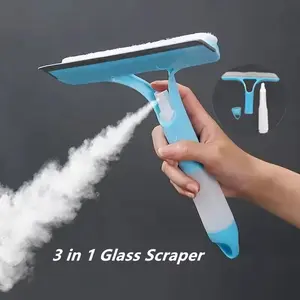 3-In-1 Multi-Purpose Glass Cleaning Tool Set with Scraper & Spray Bottle, Handheld Design for Windows Mirrors Home Use