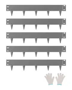 【FathersDayGift】VEVOR Steel Landscape Edging, 5 Packs 39 x 4 in Rust-Resistant Metal Landscape Edging, Bendable Garden Edging Border, Heavy Duty Lawn Edging, Easy-to-Install, Flower Bed Yard Pathway Divider Dark Gray