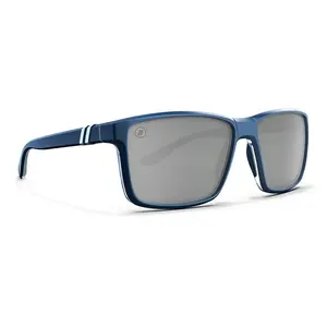 Blenders Eyewear Mesa Ghoster Polarized Sunglasses - Metallic Blue Frame, Silver Mirrored Lenses, Full Rim Design, Unisex Style