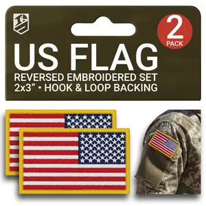 2Pcs American Flag Patch Mirror Set Patriotic American Flag Patch Set – for Tactical & Civilian Use