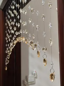 21-Strand Crystal Beaded Curtain for Windows & Doorways – Handmade Hanging Bead Curtain Room Divider for Bedroom, Living Room, Home Décor & Aesthetic Interior Decoration