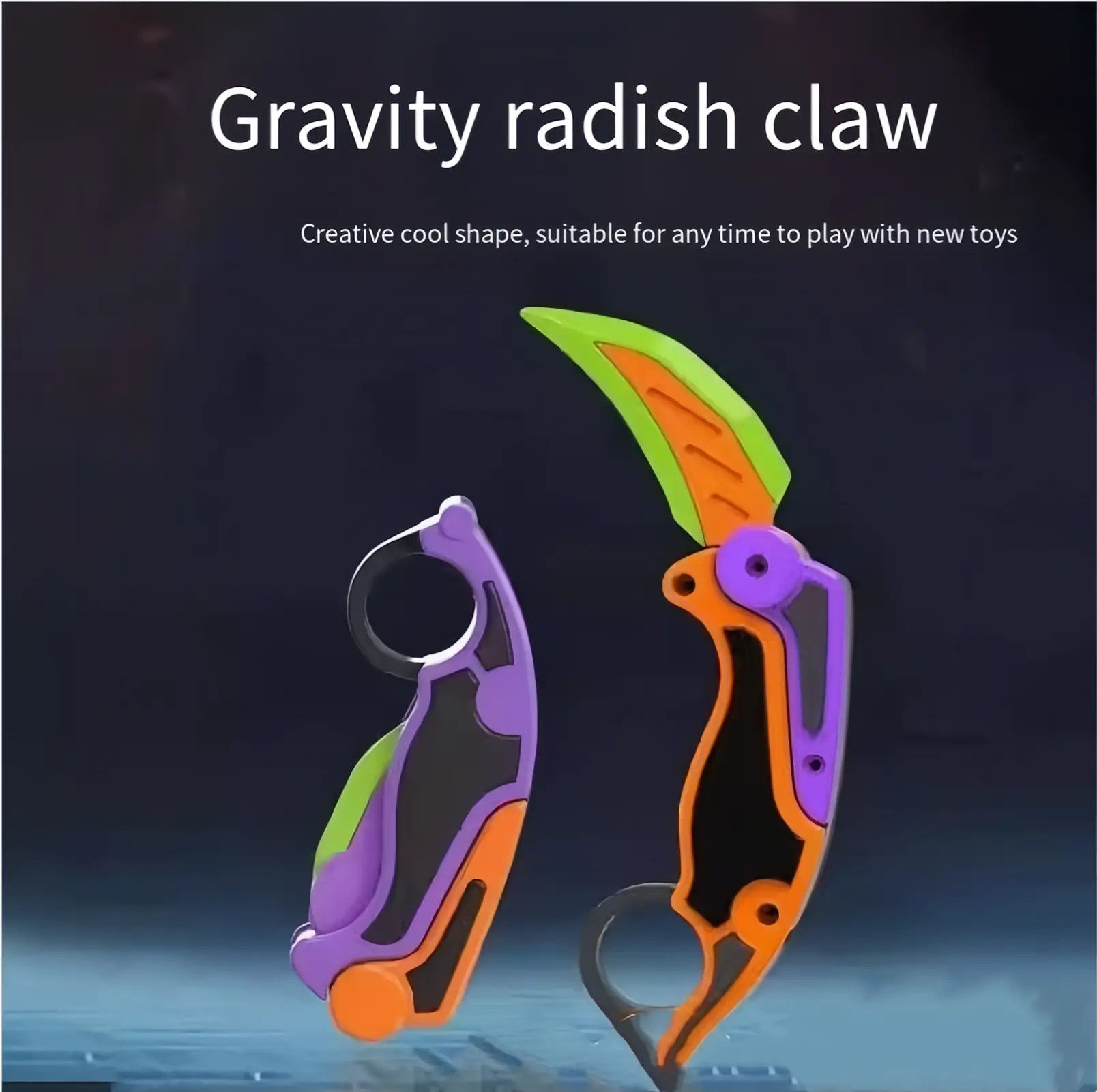 Gravity 3d Printing Folding Claw Knife Radish Knife Straight Jump Claw Knife 2.0 Telescopic Rotary Decompression Toy