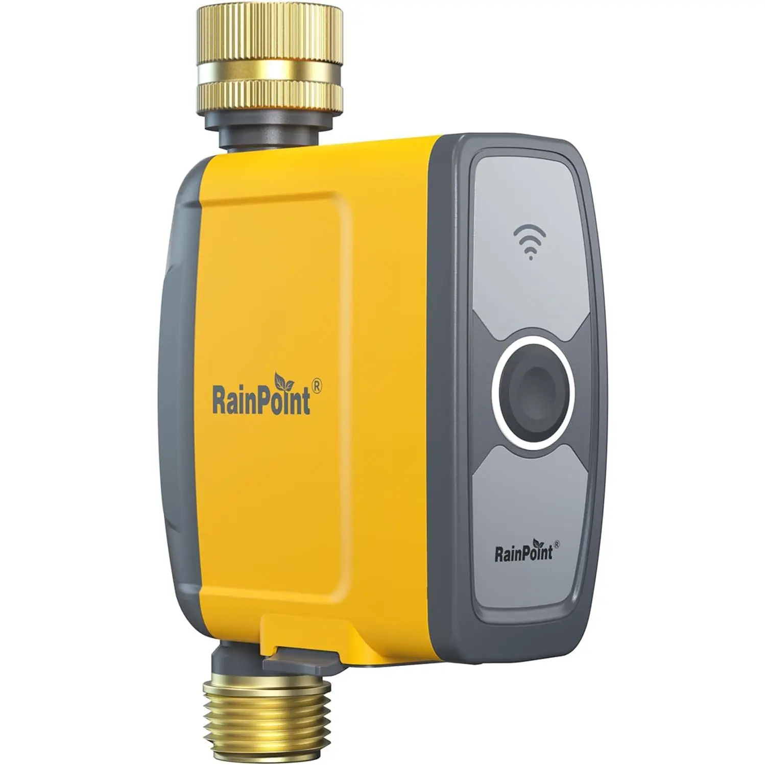 RAINPOINT WiFi Water Timer, Smart Sprinkler System Valve With APP & Voice Control, Weather-Based Automatic Rain Delay, Brass Inlet & Outlet (No WiFi Hub), Garden Watering Sprinkler, Outdoor Sprinkler