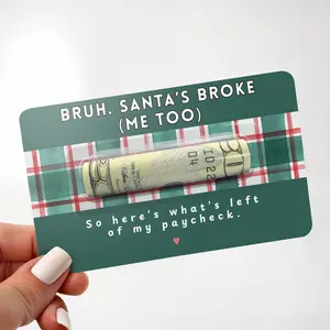 Funny Christmas Money Card for Adults BRUH Cash Holder Naughty Holiday Gift Stocking Stuffer Gag Gift for Friends & Coworkers Unique Cash Gift Idea