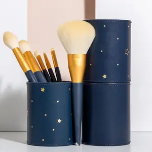 Unipearl Makeup Brushes 12-Piece Golden Makeup Brush Set with Foundation Powder Mineral Eye Face Make Up Brushes Holder