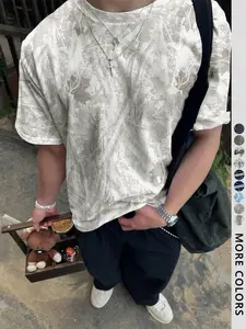 Unisex's Regular Fit All Over Print Short Sleeve Tee, Casual Streetwear Fashion T-shirt for Summer, Unisex Top for Daily Wear, Man