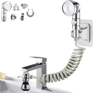 Sink Faucet Sprayer Attachment,Sink Shower Sprayer Attachment Set To Tub Faucet,/OFF Shower  with (5 adapters),Sink Extension Hose Sprayer for Laundry Bathroom Kitchen