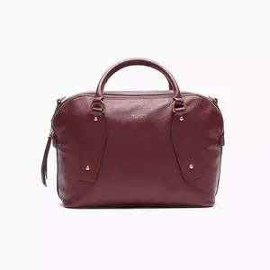 Rag & Bone Gramercy Small Satchel - Burgundy Leather Compact Everyday Luxe Carry with Gold Hardware & Dual Handles