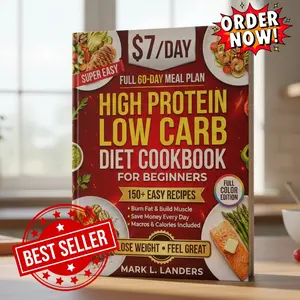Super Easy High Protein Low Carb Diet Cookbook for Beginners: Healthy, Delicious, Time-Saving Recipes to Build Strength, Burn Fat, Crush Cravings, and Keep Your Family Happy! – Enjoy Healthy Meals Without the Stress