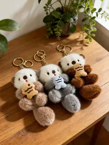 Cute Seal Plush Toy Keychain, Adorable Seal Figurine Holding Fish Pendant, Perfect Birthday Gift, Car Key Chain, Bag Decoration, Cute Animal Design