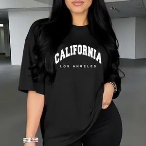 Women's Casual Sport T-Shirt - California Los Angeles Graphic Print,  Round Neck Summer Top, Relaxed Fit for Gym, Lounge & Casual Attire, Gym Casual Wear |     Relaxed Fit Shirt |     Lightweight Fabric, Ladies T Shirts