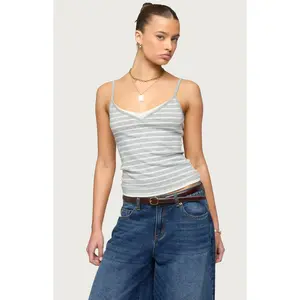 Edikted Women's Layered Contrast Striped Tank Top