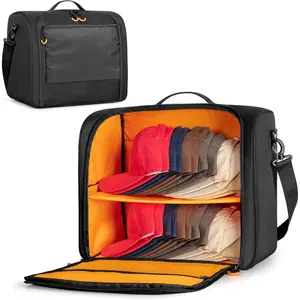 Large Portable Hat Bag Cap Organizer Carrier for 20-24 Baseball Caps, Hat Storage Case Holder for Traveling and Home Storage