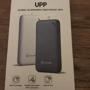 GlocalMe UPP Portable WiFi Hotspot - Global Travel Internet Router (No SIM Needed), 4G LTE Mobile Hotspot for International Travel, Connect 8 Devices, Pay-As-You-Go Data
