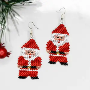 Mr. Claus Beaded Earrings