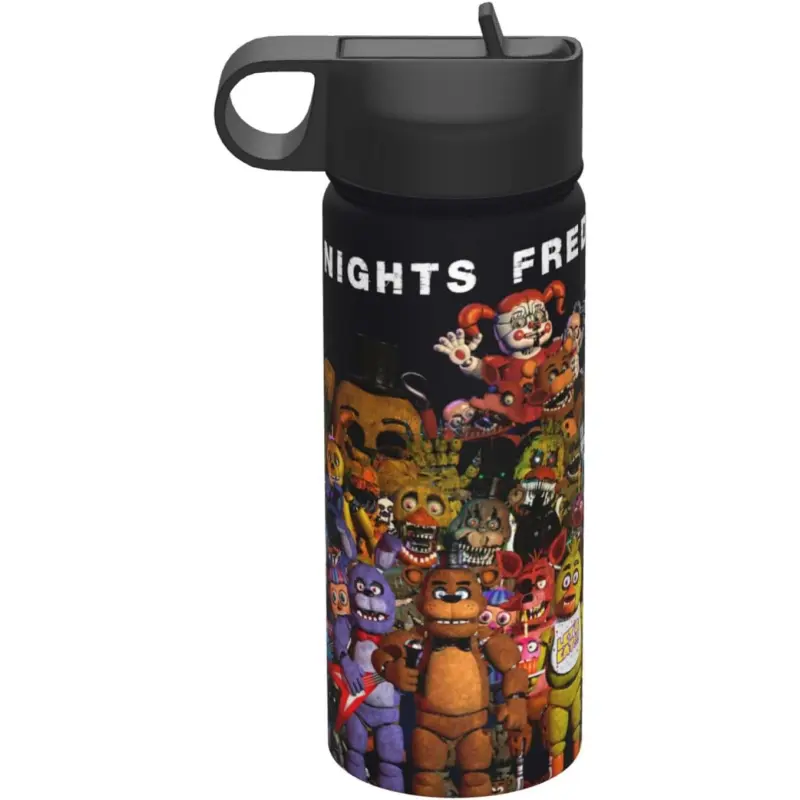 Cartoon Anime Stainless Steel Vacuum Insulated Water Bottle With Straw - 18OZ Portable Drinking Container for Outdoor Office Travel