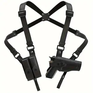 Universal Vertical Shoulder Strap Gun Holster, Suitable for Concealed Carry, with Dual Magazine Pockets - Fits Most Handguns tiktokshopspringglowup