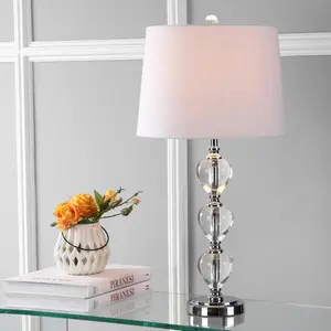 JONATHAN Y Cole Crystal LED Table Lamp , for bedroom, living room, foyer, hallways, dining room, dorms