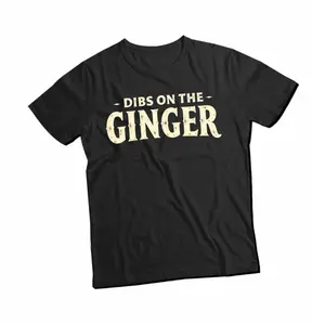 Men's Casual Cotton Knit Round Neck Short-Sleeve Tshirt - Dibs On The Ginger Distressed Beer Clothes, 2025 St. Patrick's Day Redhead Gift (Sports Top)