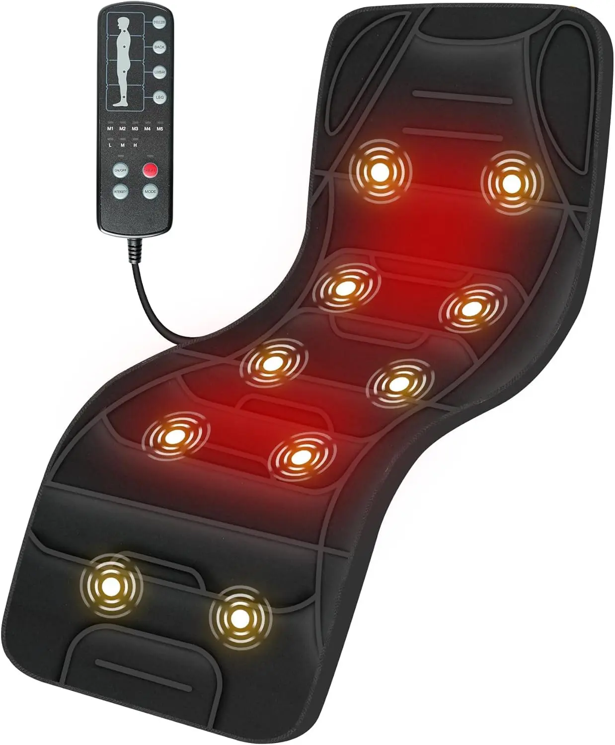 Comfier Vibratory Massage Mat for Full Body Relief, Foldable Pad with Soothing Heat, 10 Motors and 3 Intensities for Use on Bed, Chairs, or Floor, Father's Day Gifts, Gym, Dad, Beauty Products, Vibratory Massager, Single, Collapsible, Warm, Shoulder Pain