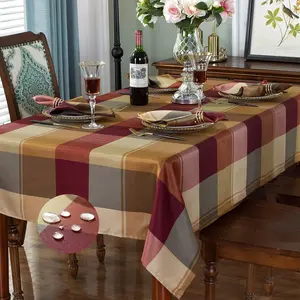 Rectangle Tablecloth 60 x 102 Inch Checkered Table Cloths Spillproof Anti-Shrink Soft and Wrinkle Resistant Decorative Fabric Table Cover for Kitchen Dinning Tabletop Outdoor(Rectangle/Oblong,Red)