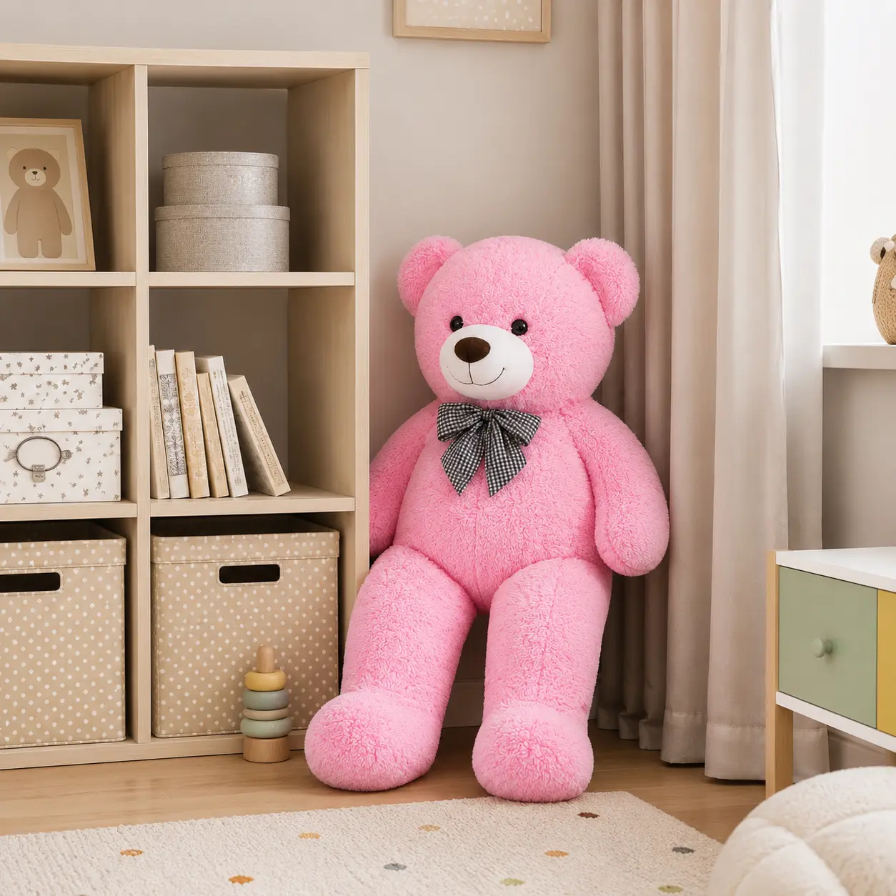 SNOWOLF 43In Giant Teddy Bear Plush with Bow Tie - Soft Huggable Stuffed Animal Pillow for Girls, Bedroom Sofa Decor, Gifts for Girlfriend, Love Gifts for Birthday Xmas Valentine's Day